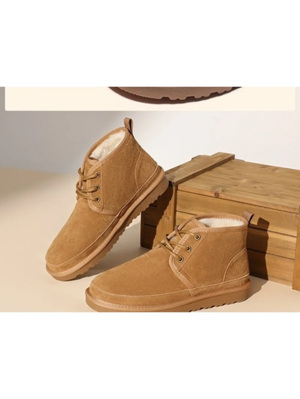 Marc Bruno Suede Fur Snow Boots Men 8.5 / Women 10